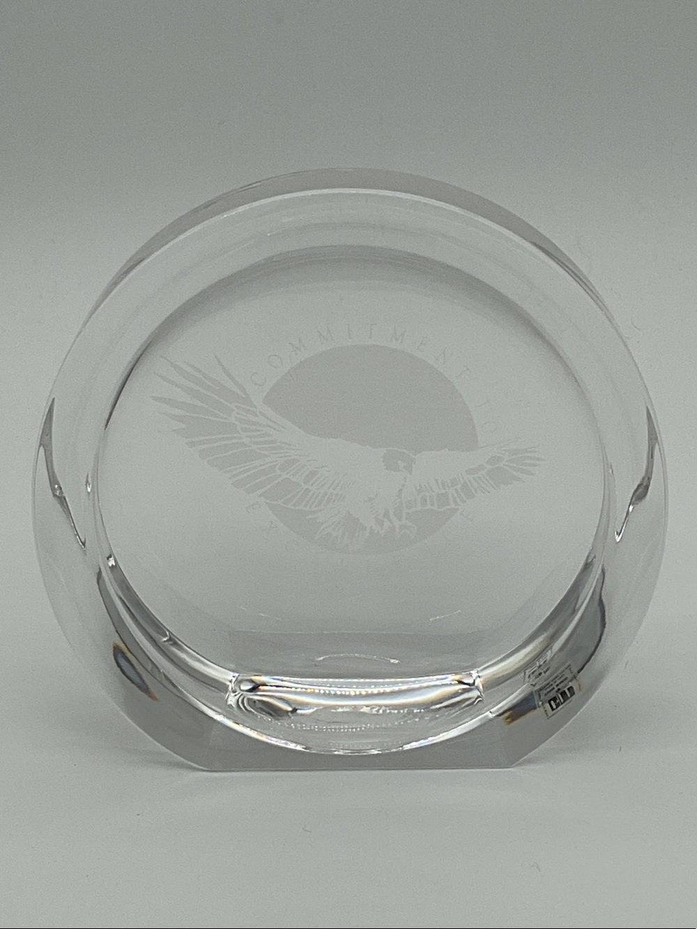 Engraved Crystal Paperweight/Award by Mario Cioni - Made in Italy
